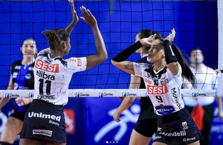 Sesi Bauru Vôlei vence Pinheiros e mantém embolada briga pela liderança da Superliga